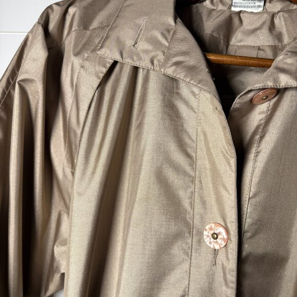 British Mist Taupe Trench Coat Size 11/12 with Belt - Picture 9 of 11